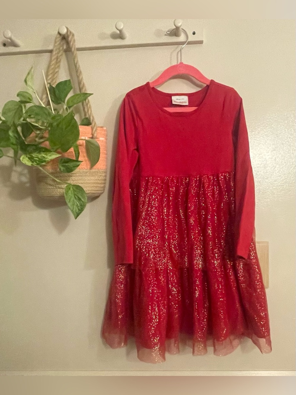 Hanna Andersson Red Tulle Sparkle Dress 8